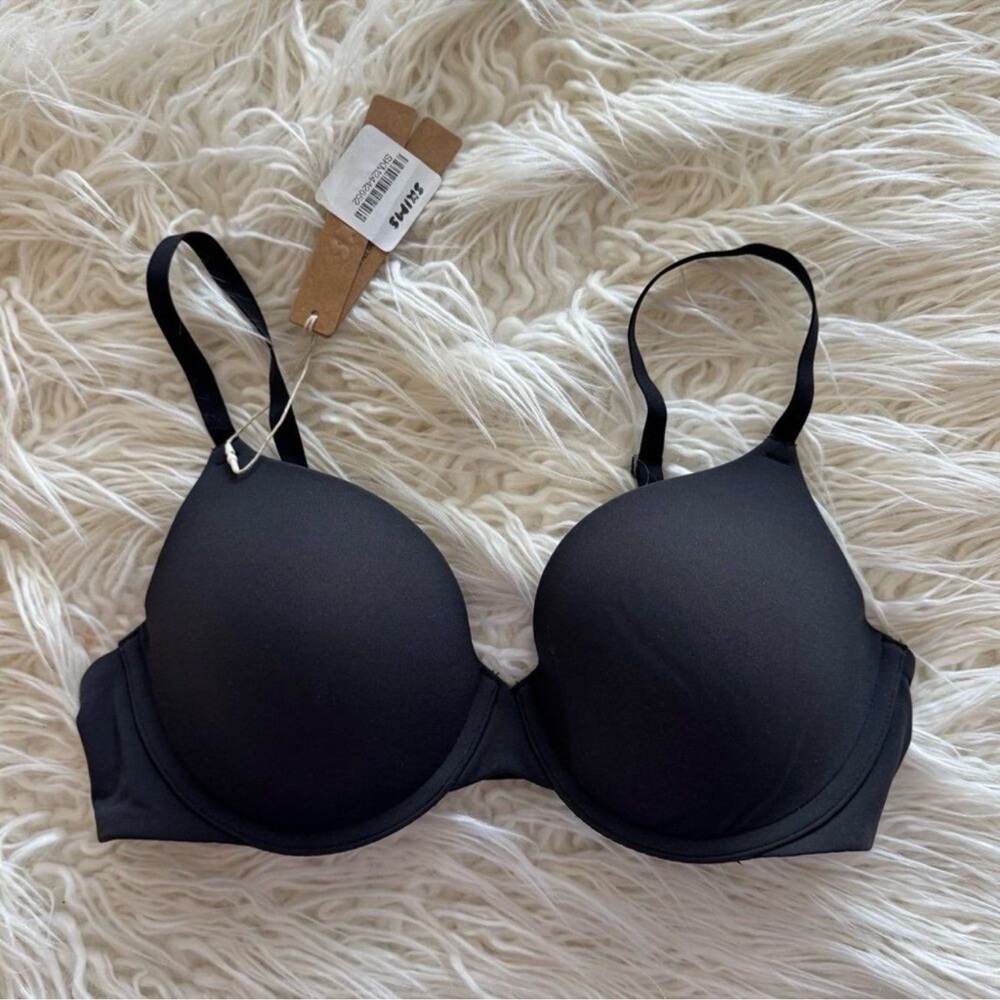 Black T-Shirt Bra with Light Padding - Unbranded
